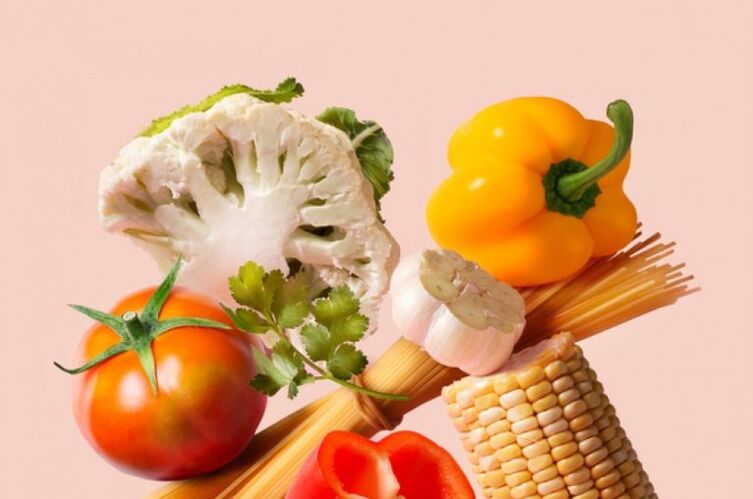 Italiensk kost med grøntsager og frugter til vægttab