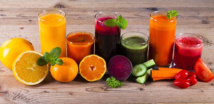 kost til vægttab med friskpresset juice