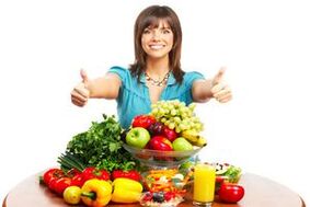 frugt og grøntsager til korrekt ernæring og vægttab